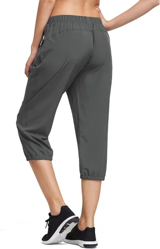 Vista 2 de baleaf Women's Lightweight Capri Jogger Hiking Shorts Running Capri Pants Quick Dry UPF 50+ Zipper Pockets