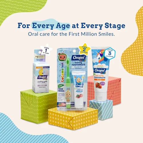 Vista 5 de Orajel Tabletas refrescantes para bebés para dentición con vitamina D, 100 tabletas de disolución rápida, color blanco
