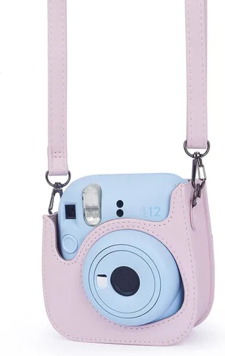 Vista 2 de Instant Mini 12 Funda Protectora para Cámara para Fujifilm Instax Mini 12/11, Funda de Cámara de Cuero PU Premium con Bolsillo y Correa Removible