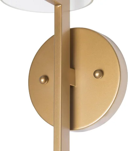 Vista 6 de KSANA Lámpara de pared de 1 luz, moderna lámpara dorada montada en la pared, iluminación de baño de vidrio sembrado para dormitorio, pasillo