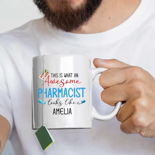 Vista 3 de This Is What An Awesome Pharmacist Looks Like taza, taza de farmacéutico personalizada, taza de café farmacéutico para farmacéutico, taza