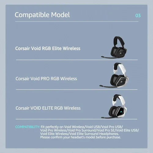 Vista 2 de Frozen - Almohadillas de repuesto para auriculares Corsair Void Pro inalámbricos/con cable, compatibles con auriculares Corsair Void Elite