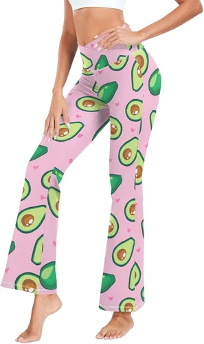 Vista 7 de JUNZAN Healthy Food Avocado Print Leg Yoga Pants High Waist Loose Yoga Pants for Relax Sports S