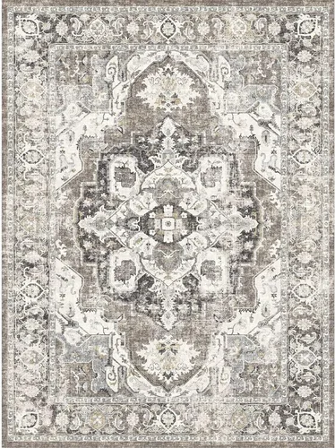 Vista 12 de YOUFORTONG Alfombra Lavable de 2 x 3 Pulgadas para Entrada: Alfombra Antideslizante Vintage para Interiores con Respaldo de Goma para Sala de Estar