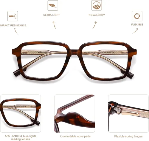 Vista 6 de AMOMOMA Reading Glasses for Women Men Computer Reader 1.50 AM6198