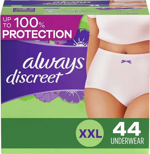 Vista 26 de Always Discreet Ropa interior para incontinencia adulta para mujeres y ropa interior posparto, pequeña/mediana, hasta 100% protección contra fugas