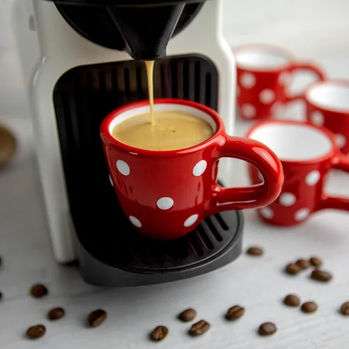 Vista 9 de City to Cottage Tazas de café expreso de cerámica, tazas pequeñas de chupitos Expresso, tazas de expreso, tazas Demitasse, perfectas para máquina