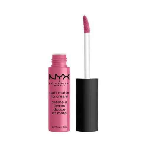 Vista 27 de NYX PROFESSIONAL MAKEUP - Crema labial mate y suave, lápiz labial líquido ligero, Abu Dhabi (rosa profundo-beige)