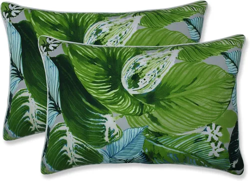 Vista 29 de Pillow Perfect Almohadas lumbares Delray azul marino para exteriores/interiores, 11.5 x 18.5 pulgadas, paquete de 2