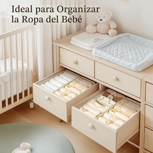 Vista 3 de DIMJ Organizadores de Cajones para Ropa, Juego de 4 Contenedores Organizadores para Cómoda, Organizadores de Armario de Tela y Almacenamiento