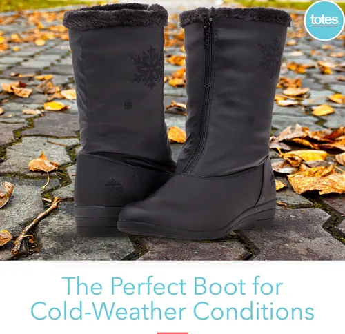 Vista 6 de Botas de invierno para mujer con cremallera frontal y copo de nieve acento Nicole impermeable aisladas para mayor comodidad, mantiene los pies