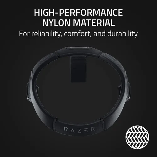 Vista 3 de Razer Adjustable VR Head Strap System for Meta Quest 2 Designed for All Head Shapes - High-Performance Nylon Material - Soft, Adjustable Straps