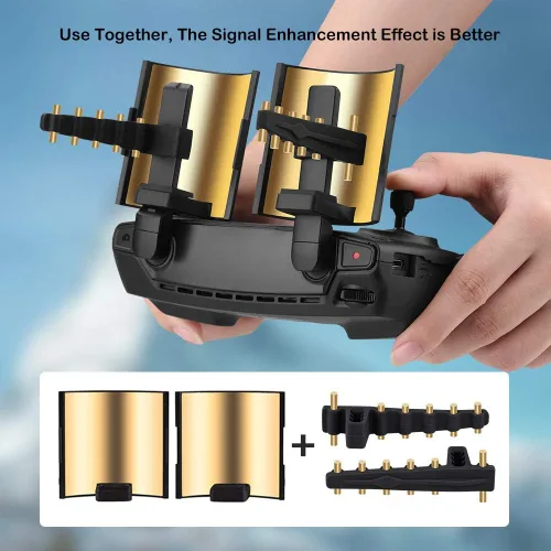 Vista 3 de Extensor de rango de señal para DJI Mavic Mini/Mavic 2/Mavic Pro/Mavic Air, antena Yagi + extensor de rango de espejo parabólico, juego de accesorios