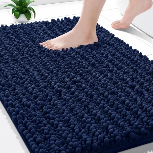 Vista 20 de Yimobra Alfombras de Baño Antideslizantes Lavables - Alfombra de Baño de Chenilla Ultra Suave Absorbente, Alfombra Peluda de Secado Rápido para Negro