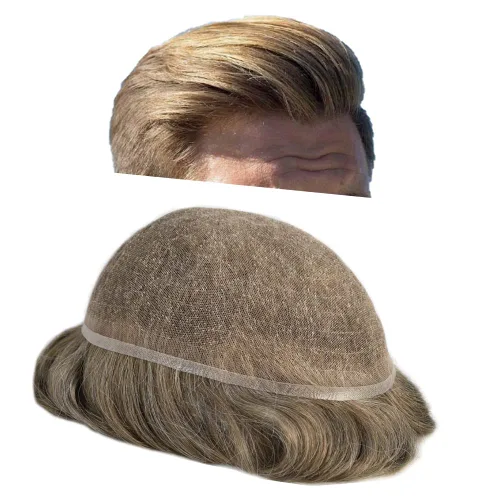 Vista 29 de Men Toupee Hairpiece Human Hair System Mens Hair Piece Bleached Knot Full Lace Toupee For Men Protesis Capilar Mens Toupee 6X8 1# Jet Black 100%