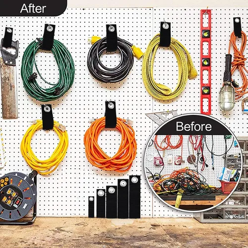 Vista 5 de Zkptops Organizador de cables de extensión, correas de almacenamiento resistentes, correas de gancho y bucle, accesorios de almacenamiento