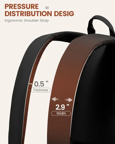 Vista 4 de LOVEVOOK Mochila para laptop para mujeres, mochila tote convertible para laptop, mochila ligera de viaje y trabajo para computadora, Negro, 15,6