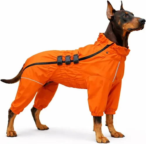 Vista 12 de Lovelonglong - Chaqueta impermeable para perros, ligera, impermeable, reflectante, resistente al viento, a prueba de nieve, para perros pequeños