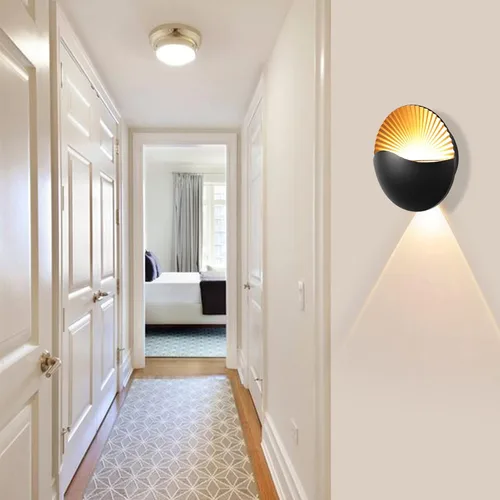 Vista 8 de Kawell Moderno y creativo aplique de pared LED de 12 W, impermeable, lámpara de pared para interiores y exteriores, efecto Art Deco para dormitorio