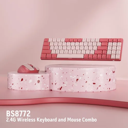 Vista 7 de Redragon BS135 Combo de Teclado y Mouse Inalámbrico, Teclado Mecánico de Bajo Perfil 75% de 78 Teclas 2.4Ghz Inalámbrico con Batería Recargable, Luz