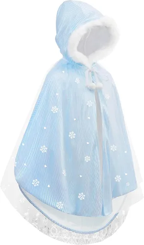 Vista 2 de Aoiviss Capa de princesa con capucha para niñas, capa con capucha para Navidad, Halloween, carnaval, fiesta de cosplay