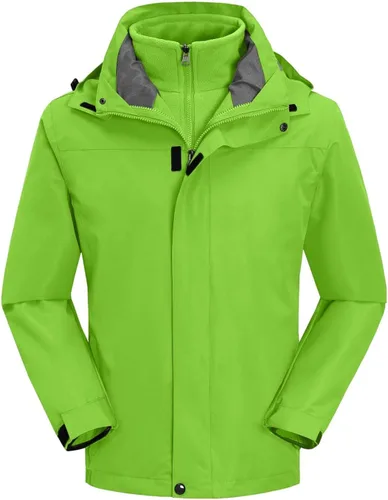 Vista 15 de Chaqueta de esquí 3 en 1 para hombre, impermeable, abrigo de nieve de invierno, resistente al viento, con capucha con forro polar cálido