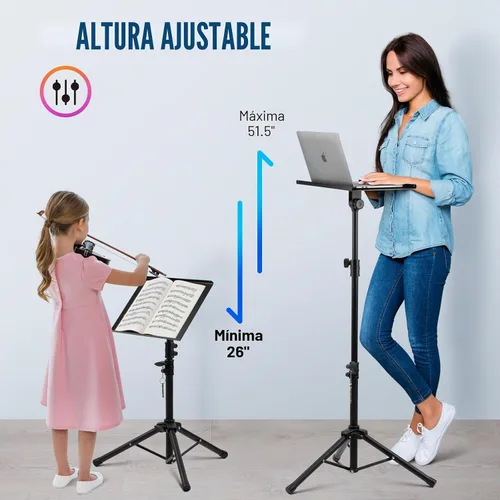 Vista 6 de CAHAYA Soporte para Proyector Trípode Ajustable - Estable para Tabletas, Teléfonos, Libros, Altura 26" a 51.5", Soporte Multifuncional para Laptop