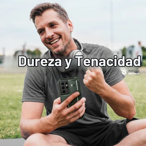 Vista 5 de Dexnor Funda para Samsung Galaxy S21 Ultra, [Protector de pantalla y soporte integrados] Protección de grado militar resistente a prueba de golpes