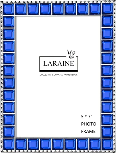 Vista 13 de LARAINE Marco de Fotos 4x6 con Diamantes de Imitación de Metal y Cristal de Alta Definición para Mostrar Fotografías en Mesa, Decorativo para el Azul