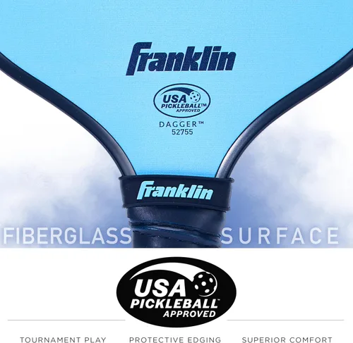 Vista 7 de Franklin Sports Juego de paletas y pelotas de pickleball – (2) paletas de fibra de vidrio + (4) bolas X-40 – aprobado por Pickleball de Estados