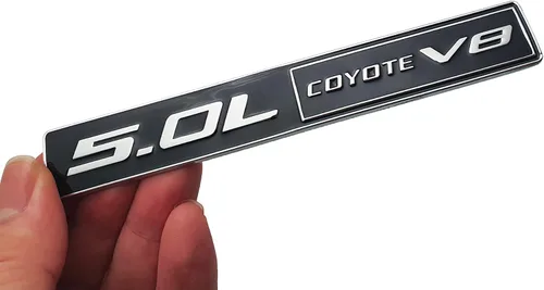 Vista 3 de 2 emblemas de Coyote v8 de 5.0L, calcomanías 3D para maletero de motor, compatibles con automóvil (negro y blanco)