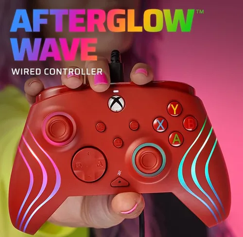 Vista 2 de PDP Afterglow Wave Wired Controller Red For Xbox Series XS, Xbox One & Windows 1011