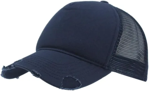 Vista 14 de The Vintage Year Gorra de béisbol ajustable de los deportes del camionero de la malla estructurada del algodón liso Negro