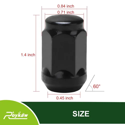 Vista 4 de Roykaw Tuercas de rueda de carrito de golf para EZGO y Club Car, tamaño 1/2''-20, 16 piezas