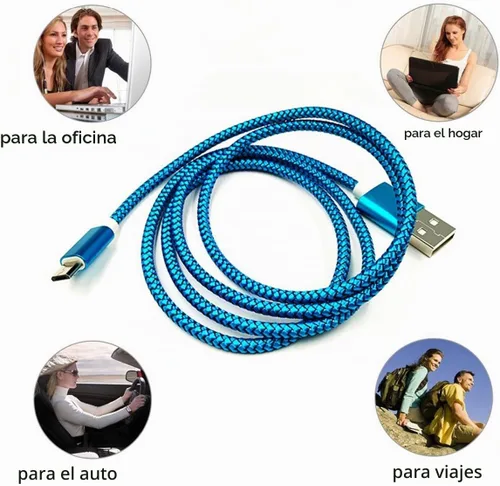 Vista 7 de Paquete de 2 cables micro USB de 6 pies, carga rápida para Samsung 2016 Tab A 7.0 10.1, E 8.0, Kindle Fire Hd Hdx 7 8 10 Tablet, teléfonos Galaxy S7