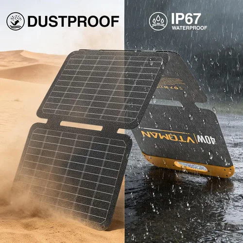 Vista 4 de VTOMAN Panel solar pequeño plegable de 40W