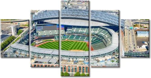 Vista 49 de Busch Stadium Baseball Home Decor St. Louis, Missouri Cityscape - Pósteres e impresiones artísticas de pared de 5 piezas de estadios de béisbol