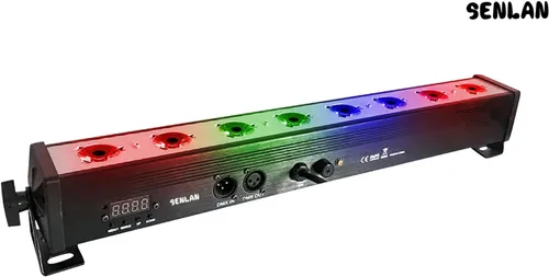 Vista 2 de Luz LED para escenario de lavado de pared, 8 piezas, X3W RGB 3 en 1 LED y casa de aluminio completo de 7 modos DMX512 para discoteca/fiesta/teatro