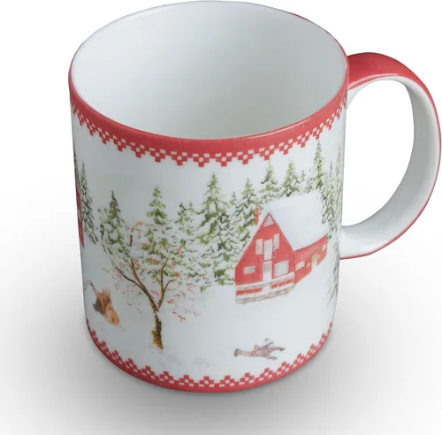 Vista 164 de Maison d' Hermine Taza de café con asas, tazas de porcelana fina de hueso, paquete de una taza de té para bebidas calientes, capuchino, latte