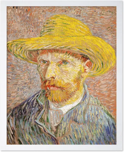 Vista 8 de Poster Master Póster clásico de Van Gogh, impresión impresionista vintage, regalo para artista, pintor, autorretrato, sombrero de paja, dibujo