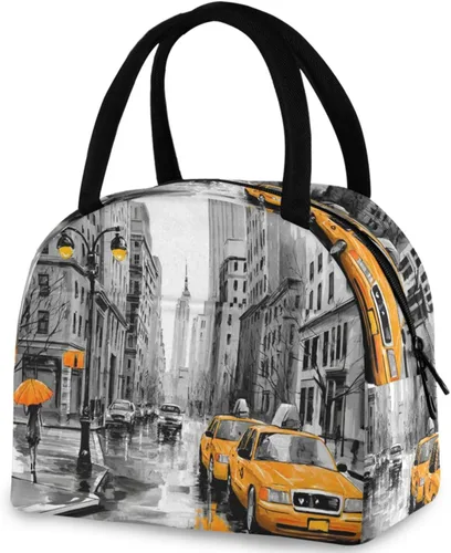Vista 25 de Bolsa de almuerzo reutilizable para Halloween, colores arcoíris, murciélagos, estrellas, bolsa térmica aislada para el regreso a la escuela