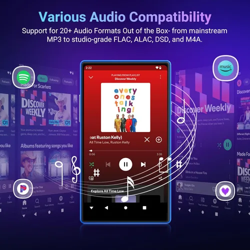 Vista 13 de MECHEN Android13 Reproductor MP3 160GB 5" 1080P IPS Bluetooth 5.0 WiFi Negro 160GB(4+32+128GB Card), 5" 720x1280 Display, Play Store for
