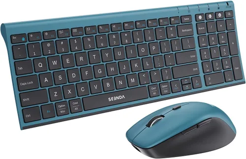 Vista 11 de seenda COE401 3-Device Bluetooth Teclado Ratón Combo, Silencioso, Negro