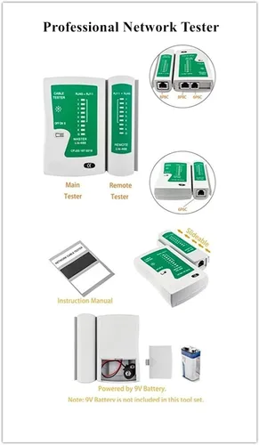 Vista 5 de Gaobige Kit de herramientas de crimpado rj45, herramienta de crimpado Cat5 Cat5e con 100 conectores RJ45 Cat5, 20 cubiertas de conector RJ45 Cat5e