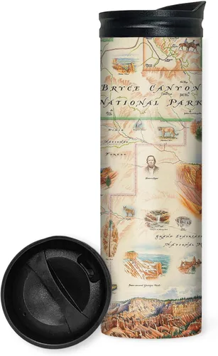 Vista 38 de Xplorer Maps 1000 Islands Map - Vaso de viaje de 16 onzas con tapa resistente a derrames, vaso de café aislado al vacío de acero inoxidable