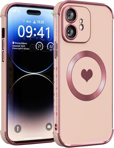 Vista 21 de Funda magnética para iPhone 12 para mujeres y niñas, compatible con magnética, suave y de lujo para iPhone 12, funda de teléfono