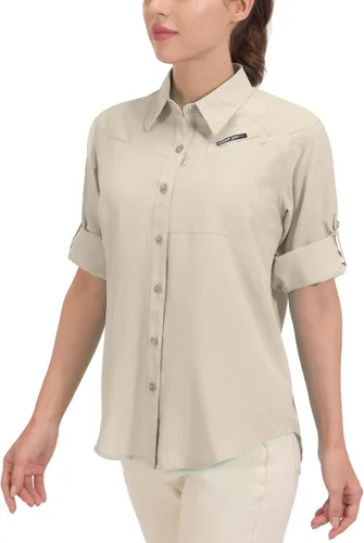 Vista 7 de Little Donkey Andy Camisa de manga larga transpirable con protección UV UPF 50 para mujer, de secado rápido, para pesca y senderismo