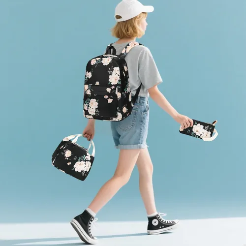 Vista 9 de Bluboon Juego de mochila para adolescentes, mochila escolar para niñas, lonchera y lápices, bolsas para estudiantes, 3 en 1