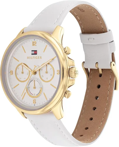 Vista 2 de Tommy Hilfiger Reloj de cuarzo de acero inoxidable y correa de cuero para mujer color blanco modelo 1782448 Blanco Casual