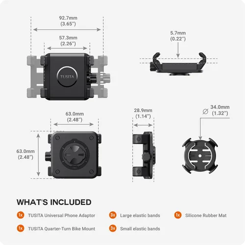 Vista 4 de TUSITA Soporte para teléfono de bicicleta compatible con Garmin Mount, 4.0"-6.9